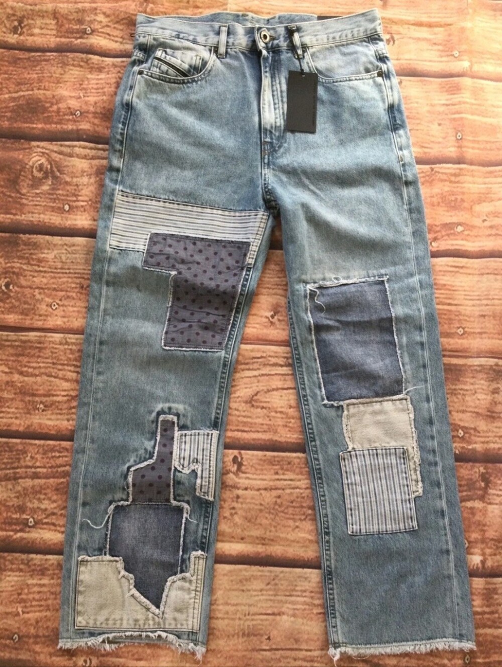 Diesel Patchwork Cropped Jeans